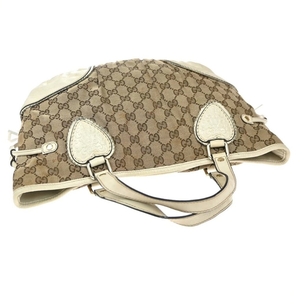 GUCCI GG Pattern Shoulder Tote Bag Canvas Leather Brown White GHW Italy 31EG320 - Picture 5 of 15
